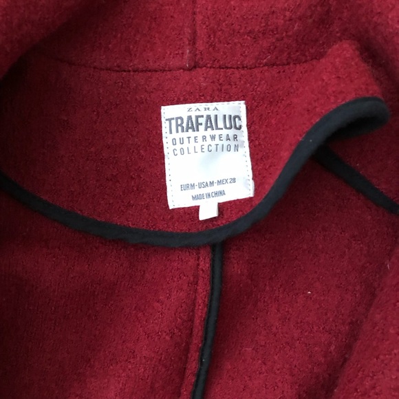 Like New, ZARA Trafaluc Ladies Red Coat, Women’s size M - Picture 3 of 10
